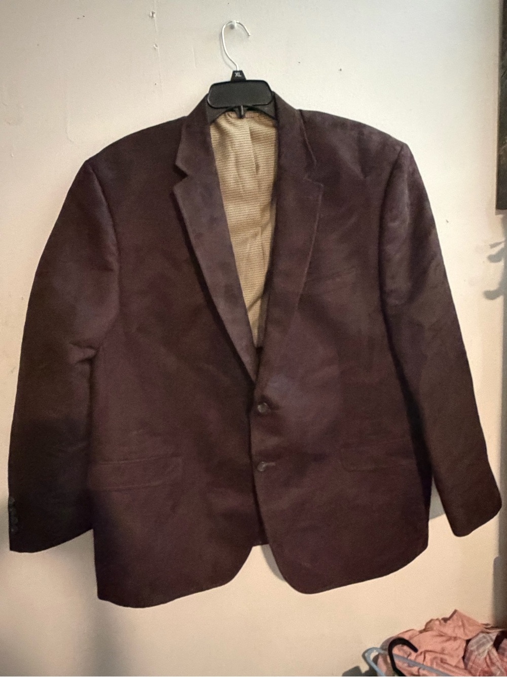 Chaps Men’s Faux Suede Blazer Jacket Brown Big & Tall Size 50R Dark Academia